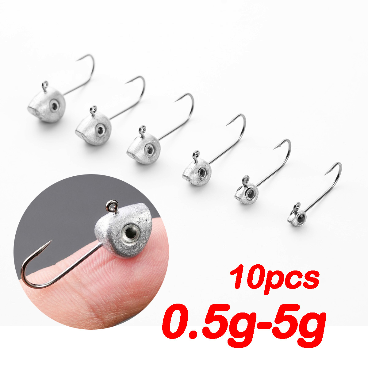 Fishing Hook Offset - 미니 지그 헤드 후크, 배스 크래피