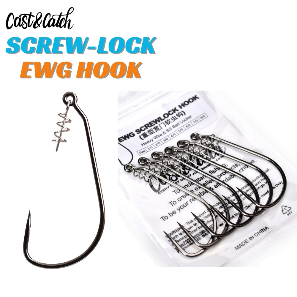 Fishing Hook Weedless - 캐스트앤캐치 스크류-락 위드리스 EWG 훅 -