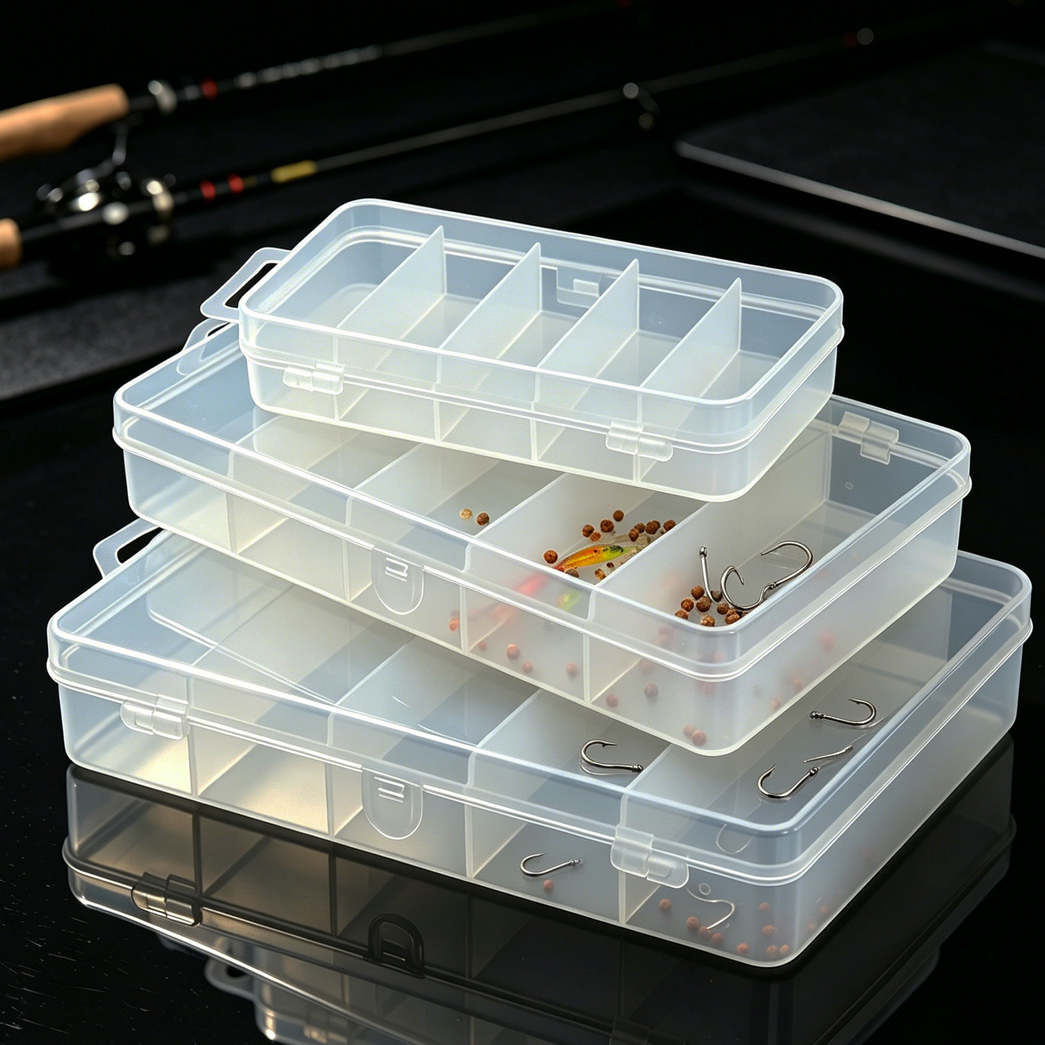 Fishing Hook Size - 1/3개 플라스틱 낚시 미끼 3가지 크기,