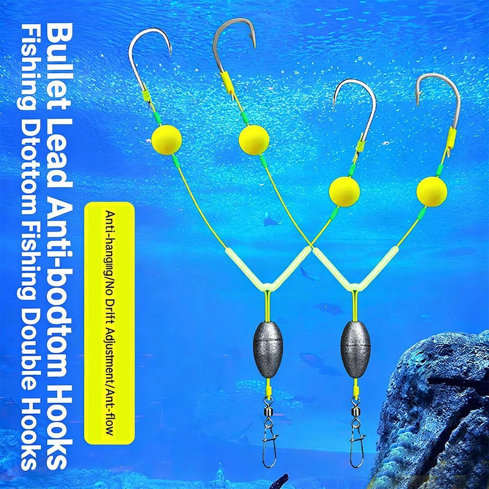Fishing Hook Weedless - 리버스 오프-바텀 더블 훅 리그, 엉킴