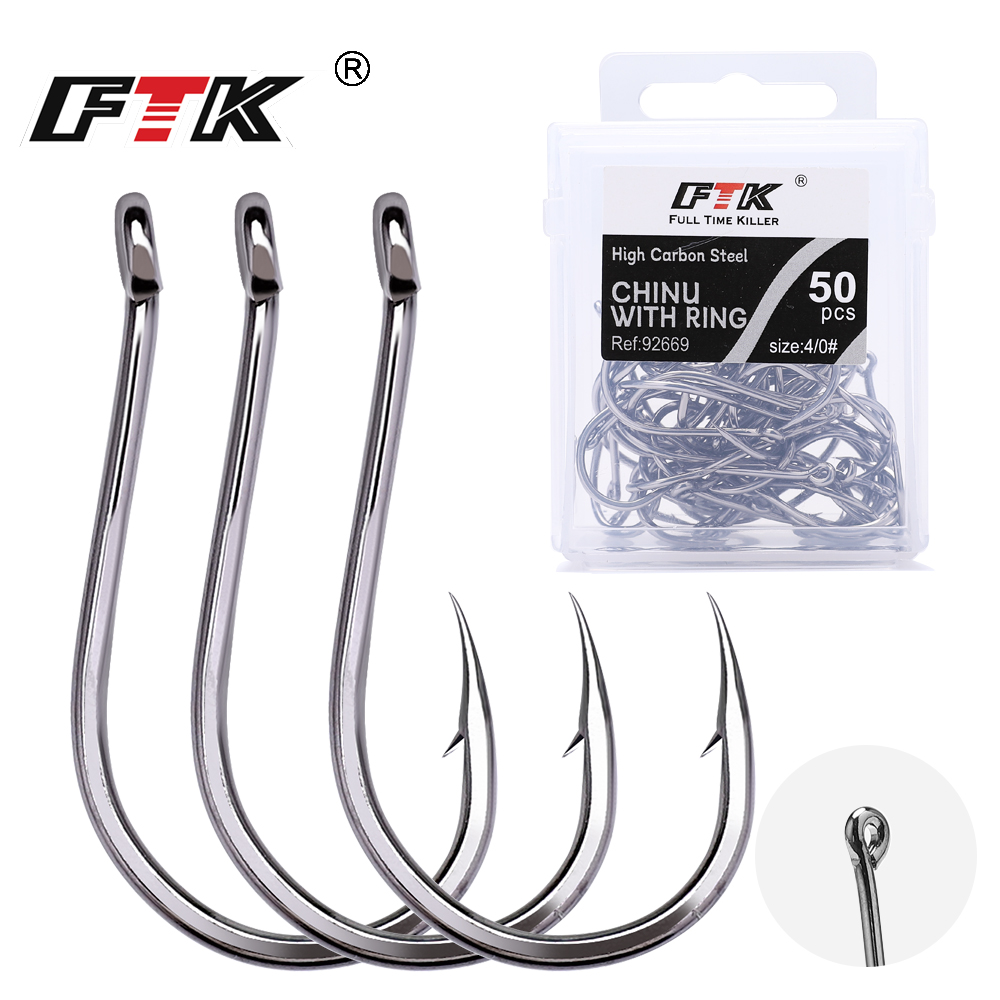 Fishing Hook Barbless - FTK CHINU 링형 미늘가 있는 낚시바늘