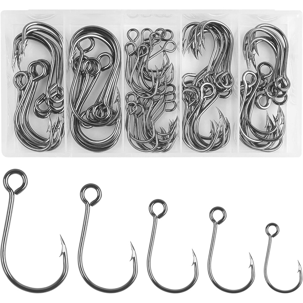 Fishing Hook Circle - 70Pcs 낚시 인라인 단일 후크 하드