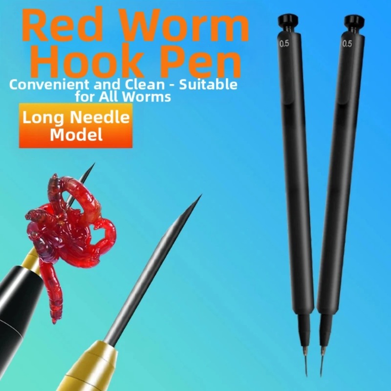 Fishing Hook Size - 2개입 레드 웜 미끼 장치, 낚시
