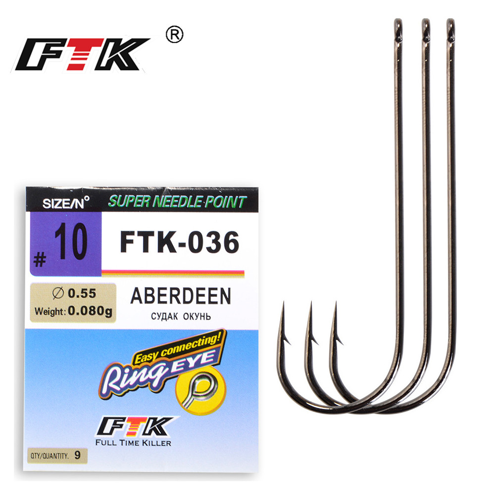 Fishing Hook Barbless - FTK 클래식 ABERDEEN 일본산 바다 낚시