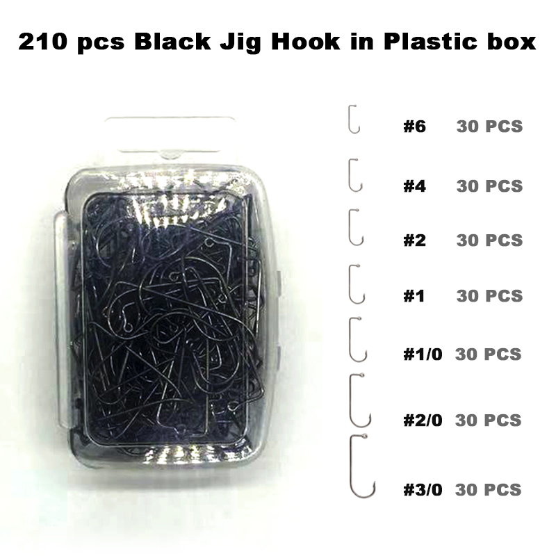 Fishing Hook Jig - Ady길 DIY 낚시 210 개 블랙