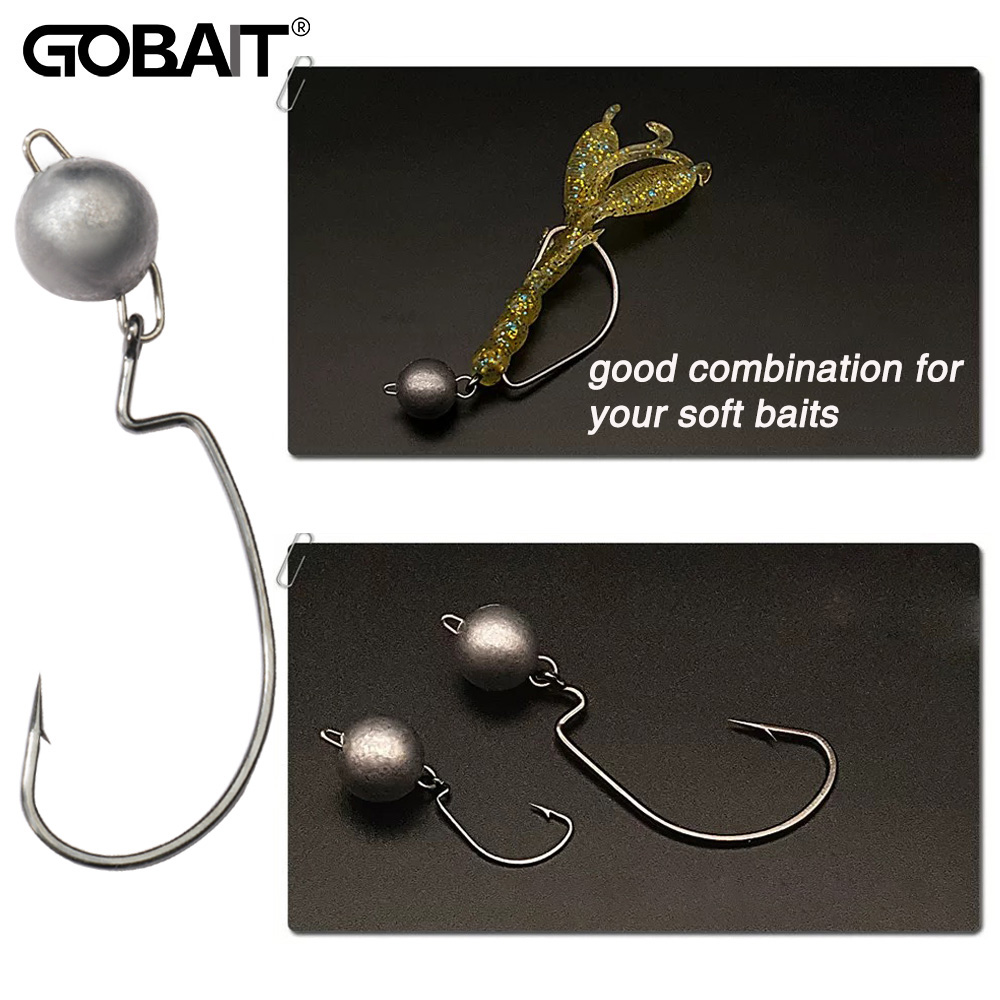Fishing Hook Weedless - 5개 금속 지그 헤드 웜 훅
