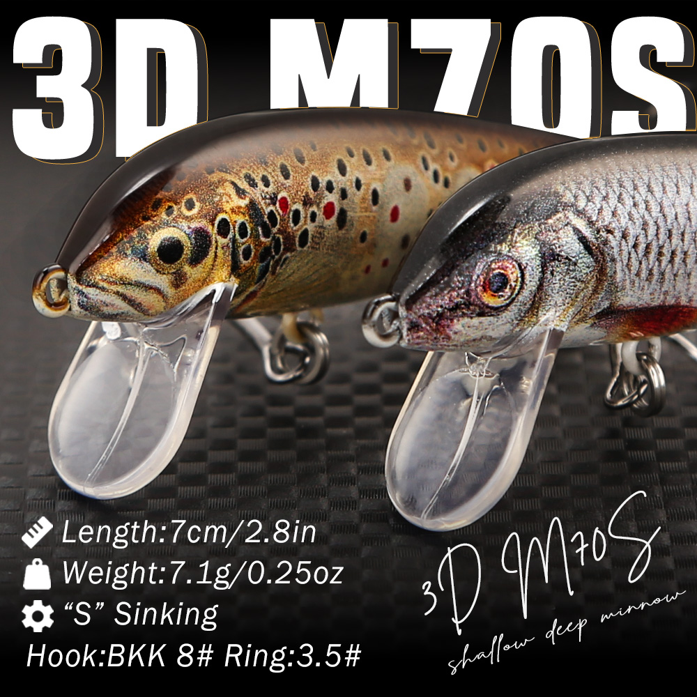 B&U 낚시 루어 싱킹 미노우, 3D 실물 같은 롱 캐 - Fishing Hook Treble 리뷰 및 가격