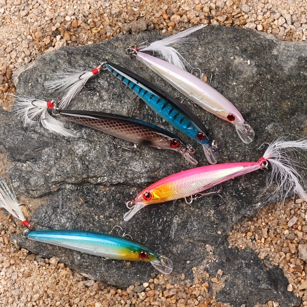 레이저 3D 눈 바이오닉 미노우 낚시 미끼 5개/박스  - Fishing Hook Treble 리뷰 및 가격