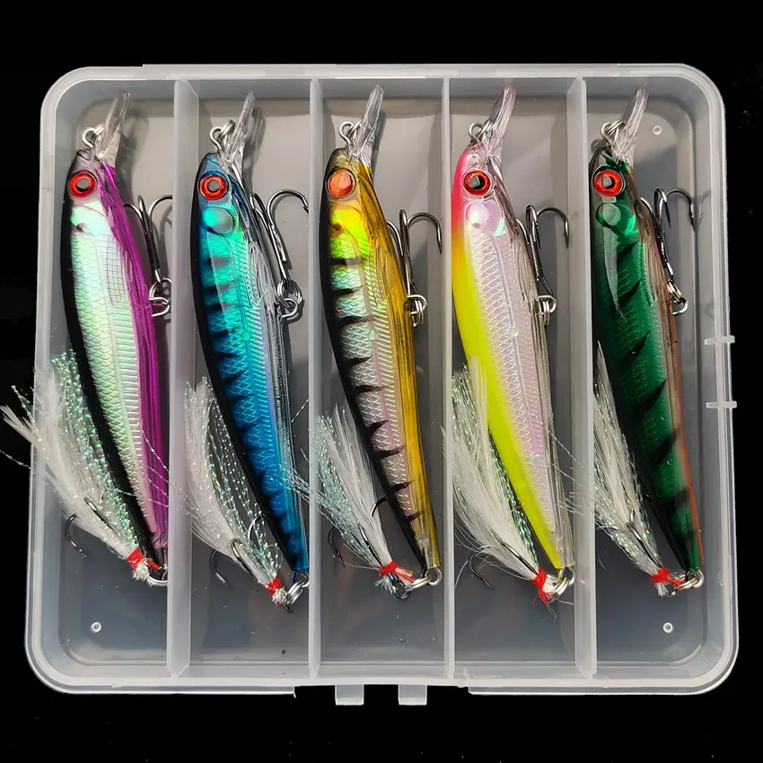 레이저 3D 눈 바이오닉 미노우 낚시 미끼 5개/박스  - Fishing Hook Treble 리뷰 및 가격
