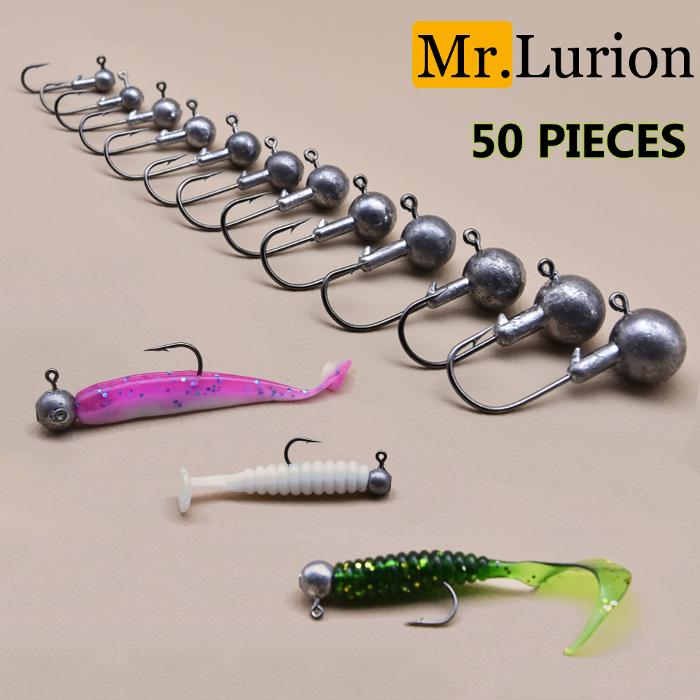 MrLurion 50개입 1g-28g 지그헤드 낚시 바 - Fishing Hook Weedless 리뷰 및 가격