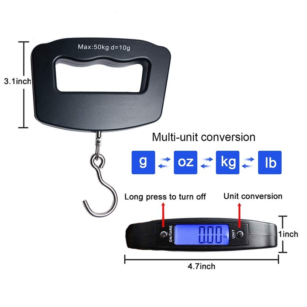 50kg 휴대용 디지털 수하물 저울, 정밀 10g LC - Fishing Hook Stainless Steel 리뷰 및 가격
