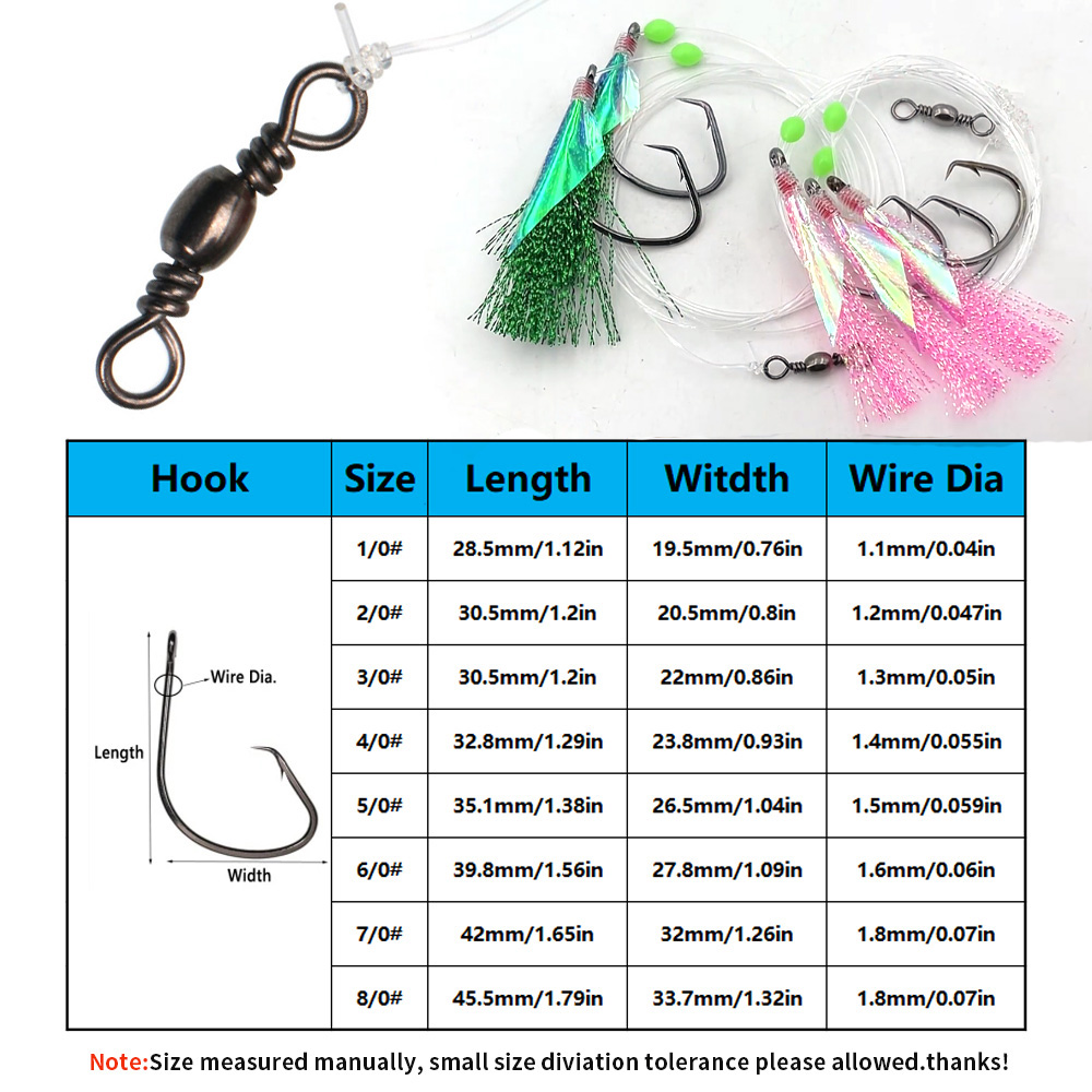 비무 10팩 해수 낚시 사비키 채비 2/3 헤드 빅 플 - Fishing Hook Size 리뷰 및 가격