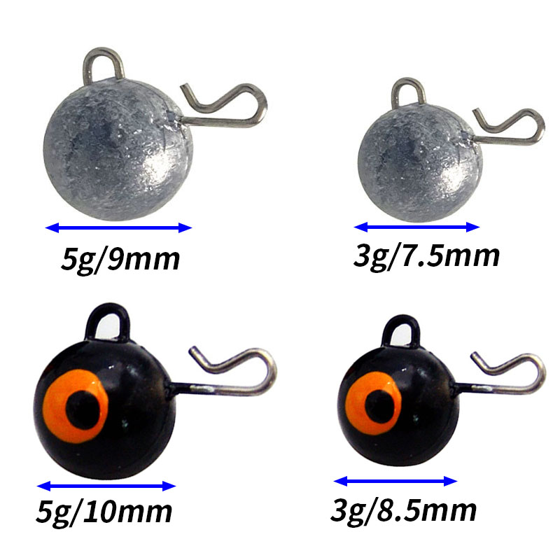 5Pcs 낚시 무게 싱커 라운드 볼 지그 헤드 싱커 후 - Fishing Hook Jig 리뷰 및 가격