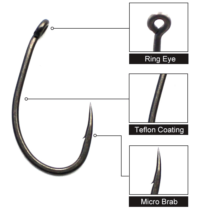 20 개/몫 잉어 낚시 PTFE 코팅 가시 후크 일본  - Fishing Hook Assortment 리뷰 및 가격