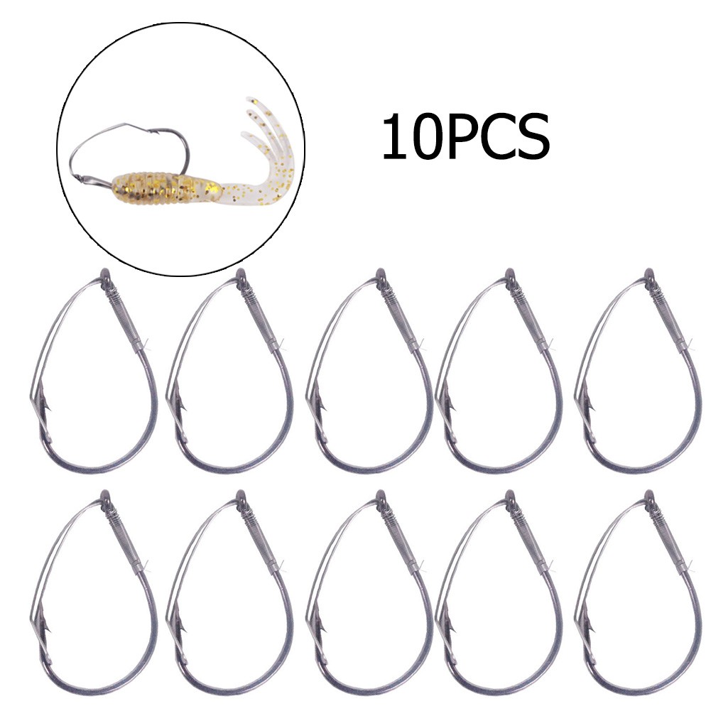 10 개/상자 높은 탄소 강철 엉뚱한 장비 후크 Wee - Fishing Hook Weedless 리뷰 및 가격
