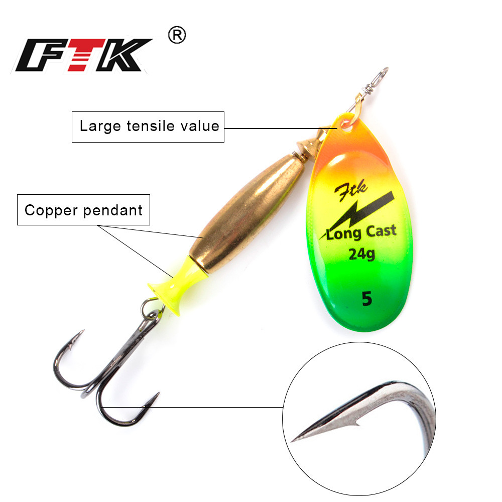 FTK 18g 24g 스피너베이트 하드 스푼 배스 루어 - Fishing Hook Treble 리뷰 및 가격