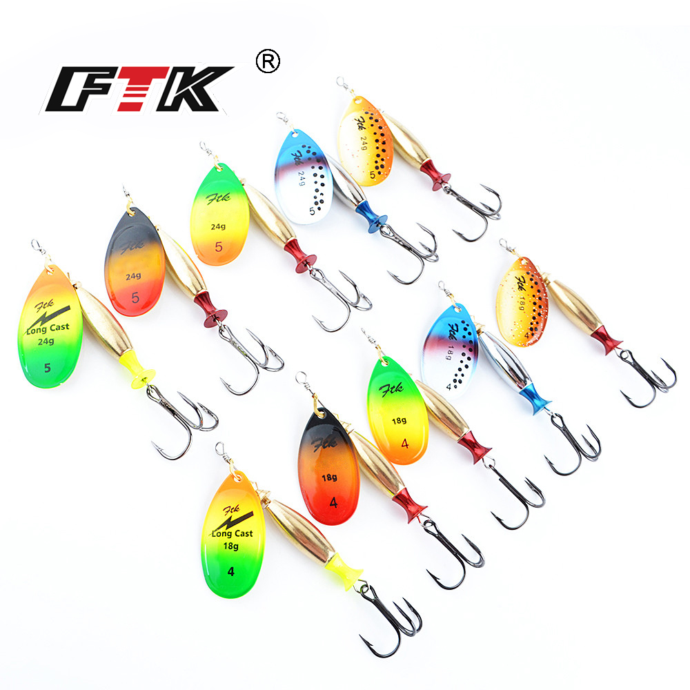 FTK 18g 24g 스피너베이트 하드 스푼 배스 루어 - Fishing Hook Treble 리뷰 및 가격