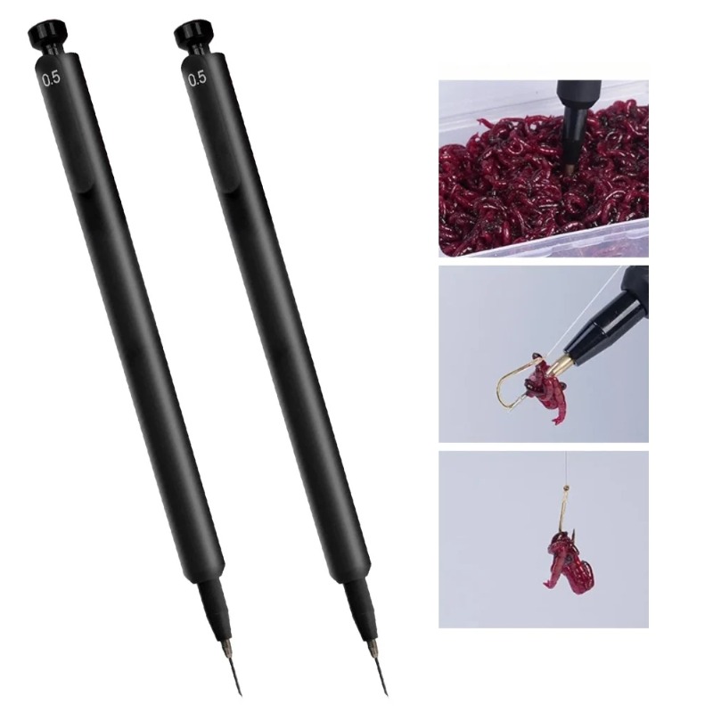 2개입 레드 웜 미끼 장치, 낚시 바늘 사이즈 4~7용 - Fishing Hook Size 리뷰 및 가격