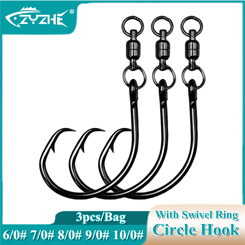 ZYZHE 3/6/9개 스위블 링이 있는 원형 훅 6/ - Fishing Hook Offset 리뷰 및 가격