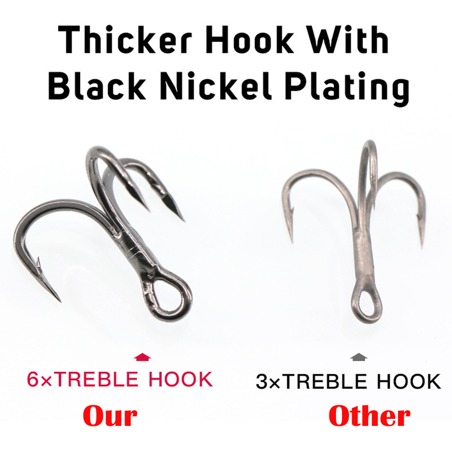 6X 낚시 트레블 후크 블랙 10 개/상자 트리플 후크 - Fishing Hook Offset 리뷰 및 가격