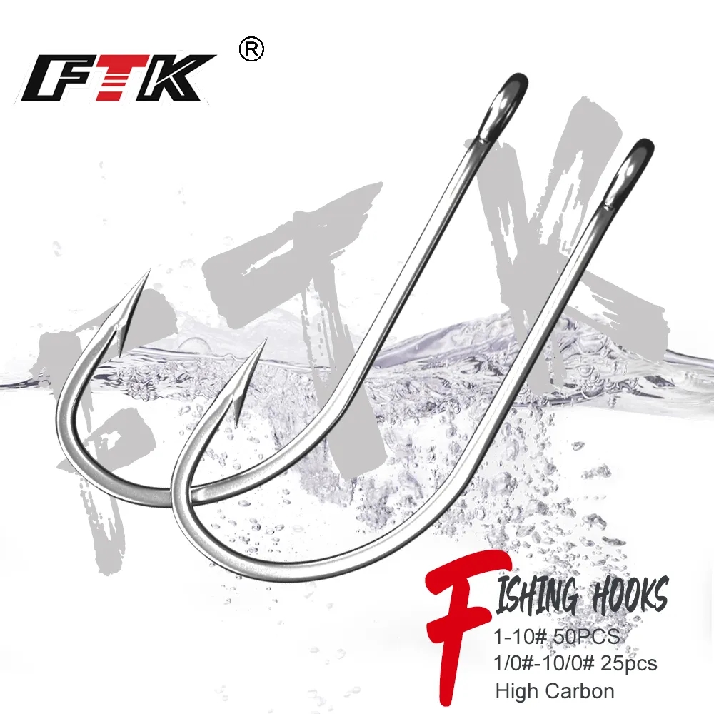 FTK 낚시 후크 1-10 # 50개 1/0 # -10 - Fishing Hook Offset 리뷰 및 가격