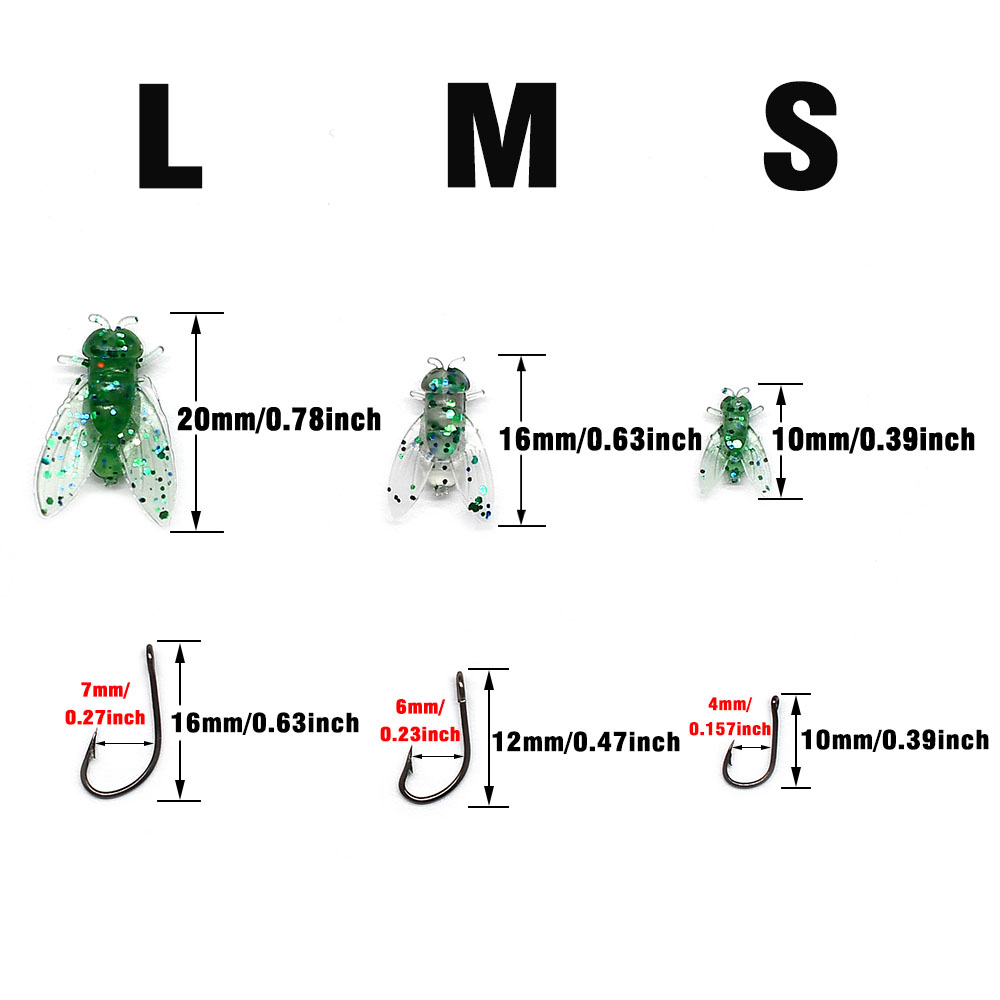 10개 인조 생체공학 파리 모양 낚시 루어, 미늘 달린 - Fishing Hook Assortment 리뷰 및 가격